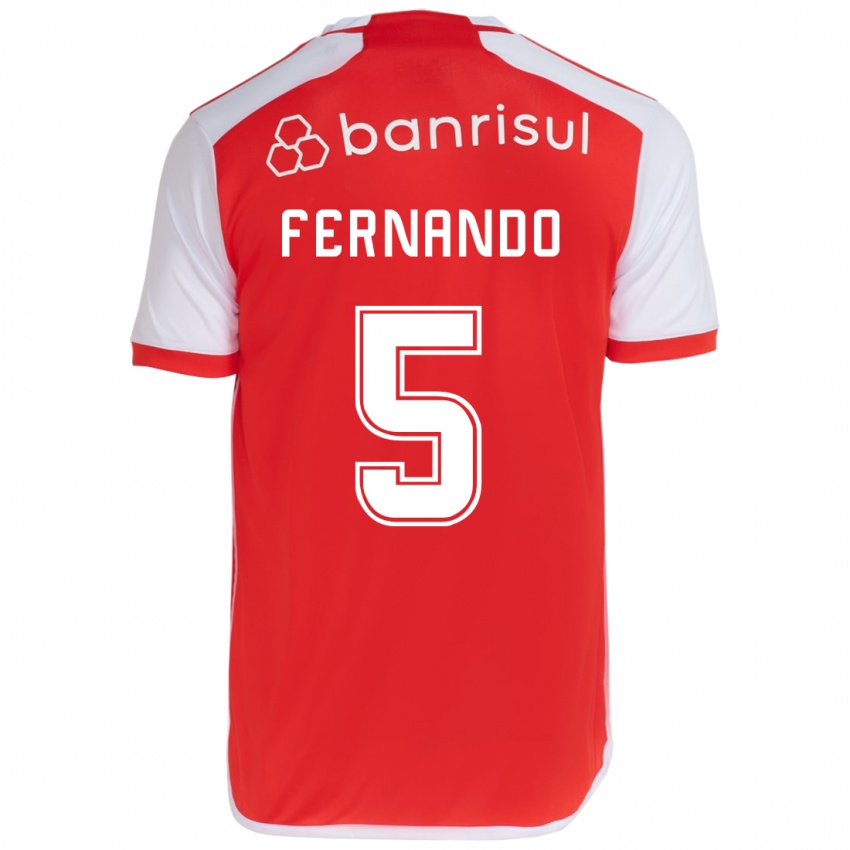 Børn Fernando #5 Rød Hvid Hjemmebane Spillertrøjer 2024/25 Trøje T-Shirt