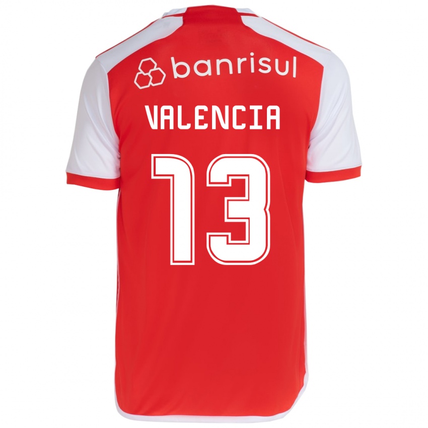 Børn Enner Valencia #13 Rød Hvid Hjemmebane Spillertrøjer 2024/25 Trøje T-Shirt