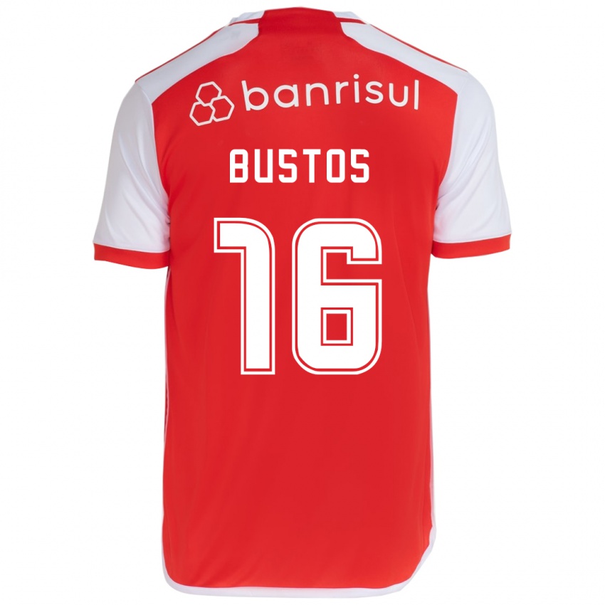 Børn Fabricio Bustos #16 Rød Hvid Hjemmebane Spillertrøjer 2024/25 Trøje T-Shirt