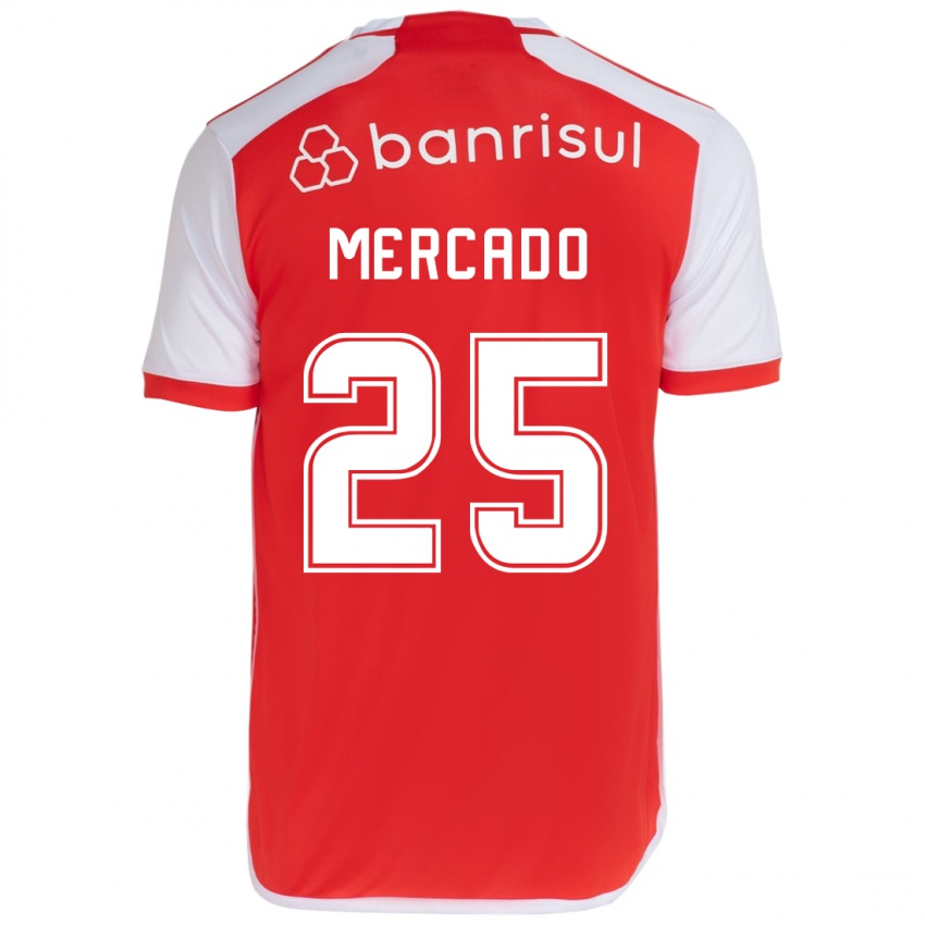 Børn Gabriel Mercado #25 Rød Hvid Hjemmebane Spillertrøjer 2024/25 Trøje T-Shirt