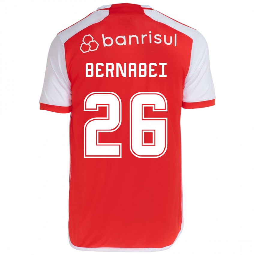 Børn Alexandro Bernabéi #26 Rød Hvid Hjemmebane Spillertrøjer 2024/25 Trøje T-Shirt