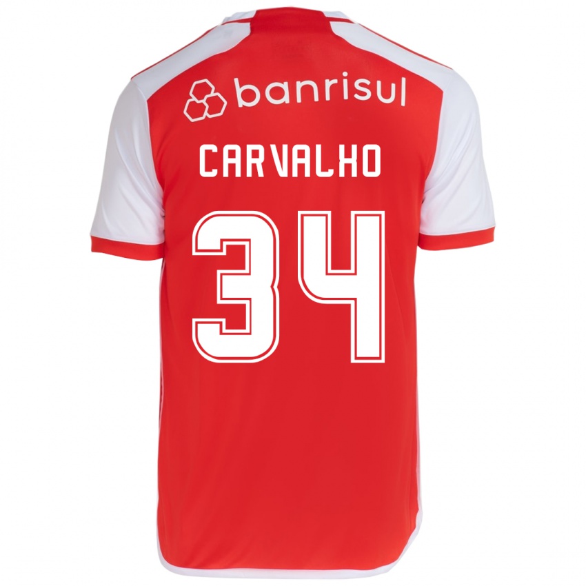 Børn Gabriel Carvalho #34 Rød Hvid Hjemmebane Spillertrøjer 2024/25 Trøje T-Shirt