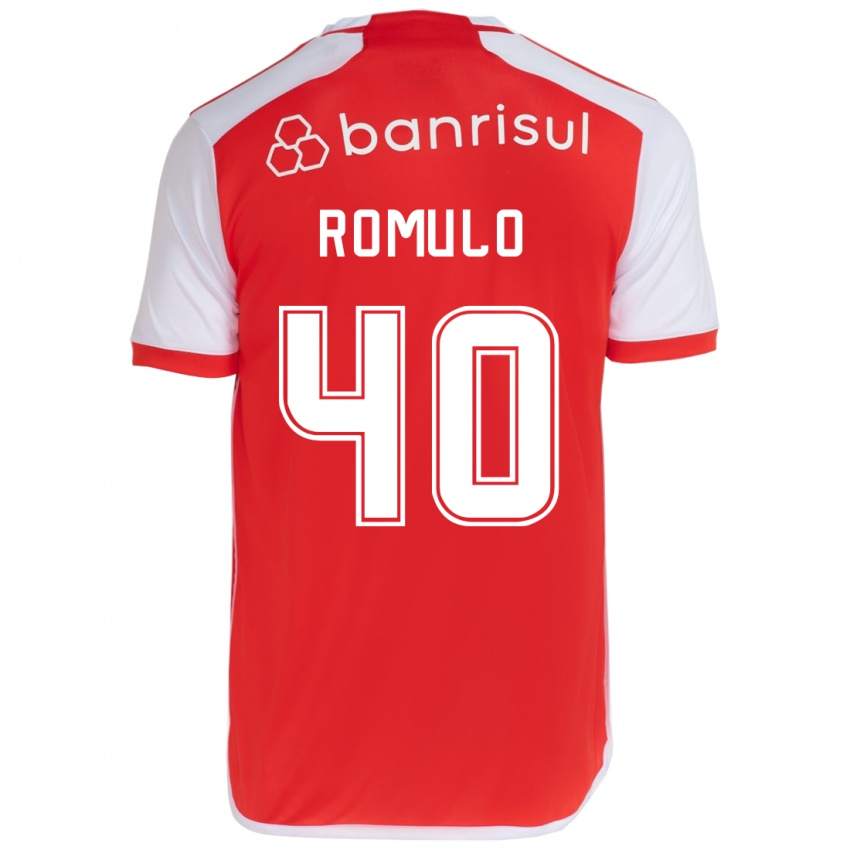 Børn Rômulo #40 Rød Hvid Hjemmebane Spillertrøjer 2024/25 Trøje T-Shirt