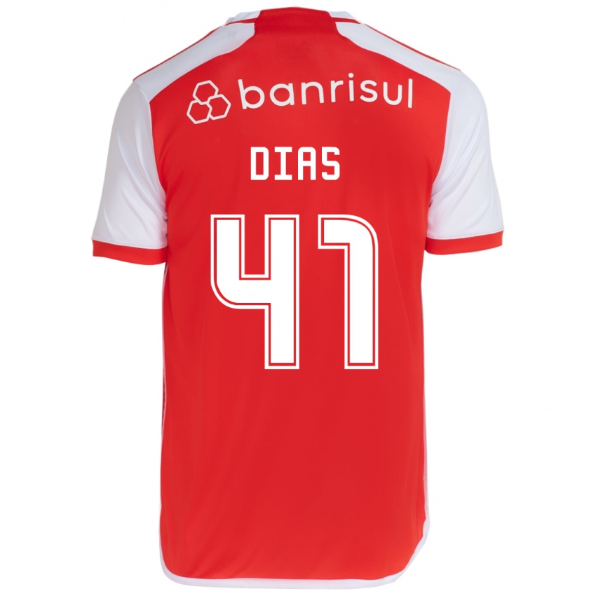 Børn Matheus Dias #41 Rød Hvid Hjemmebane Spillertrøjer 2024/25 Trøje T-Shirt