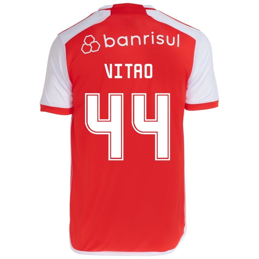 Børn Vitão #44 Rød Hvid Hjemmebane Spillertrøjer 2024/25 Trøje T-Shirt