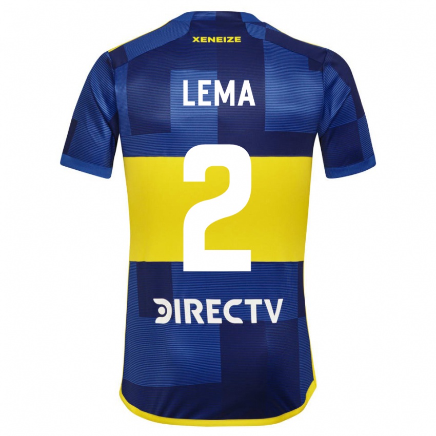 Børn Cristian Lema #2 Blå Gul Hjemmebane Spillertrøjer 2024/25 Trøje T-Shirt