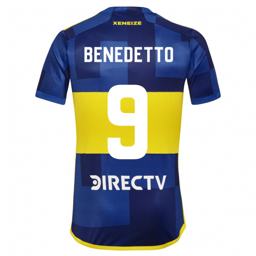 Børn Dario Benedetto #9 Blå Gul Hjemmebane Spillertrøjer 2024/25 Trøje T-Shirt