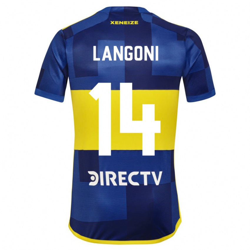 Børn Luca Langoni #14 Blå Gul Hjemmebane Spillertrøjer 2024/25 Trøje T-Shirt