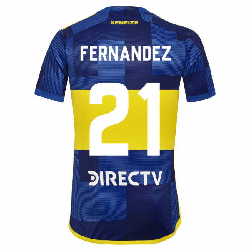 Børn Ezequiel Fernandez #21 Blå Gul Hjemmebane Spillertrøjer 2024/25 Trøje T-Shirt