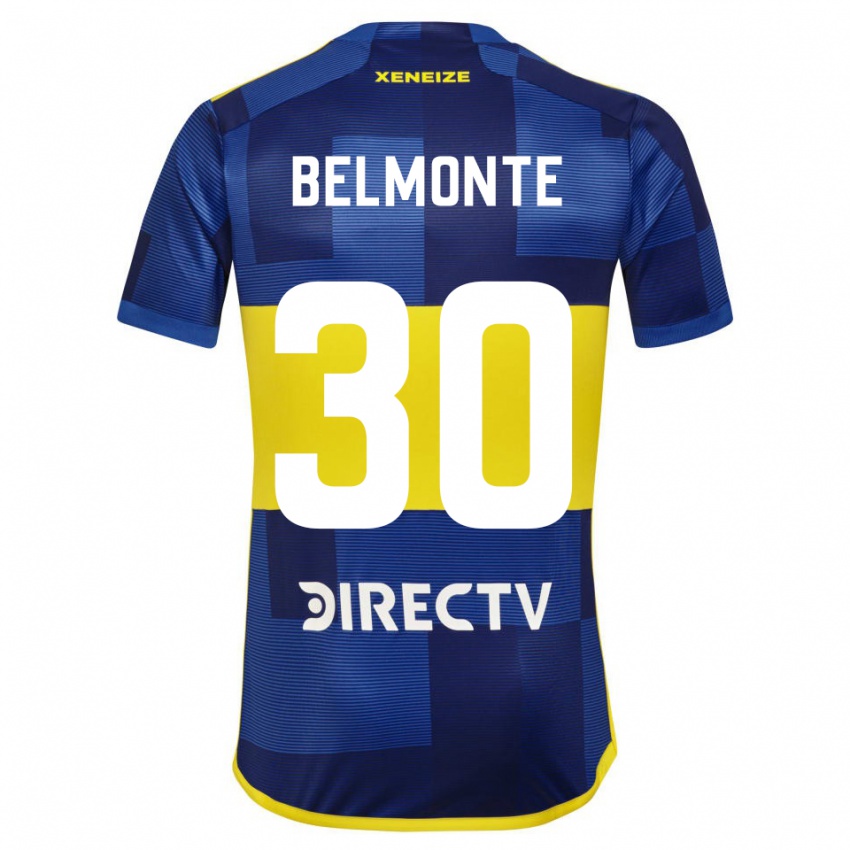 Børn Tomás Belmonte #30 Blå Gul Hjemmebane Spillertrøjer 2024/25 Trøje T-Shirt