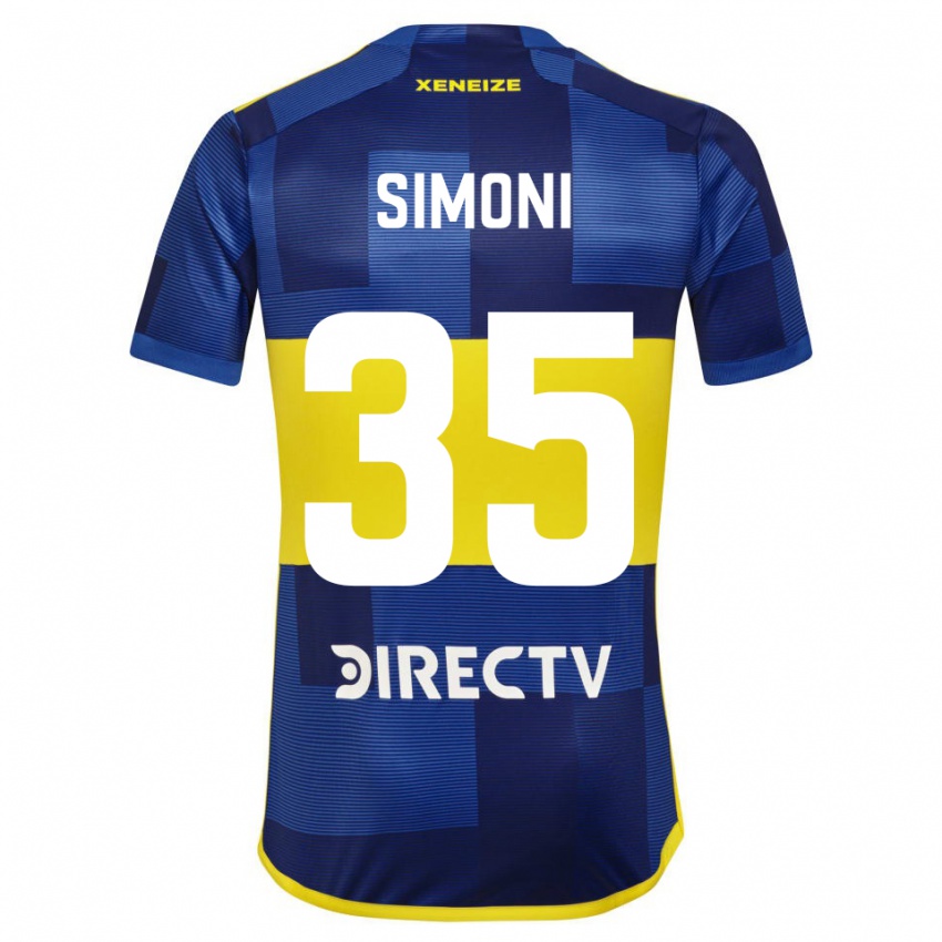 Børn Valentino Simoni #35 Blå Gul Hjemmebane Spillertrøjer 2024/25 Trøje T-Shirt