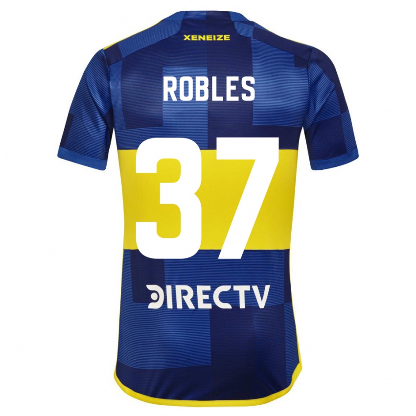 Børn Sebastian Diaz Robles #37 Blå Gul Hjemmebane Spillertrøjer 2024/25 Trøje T-Shirt