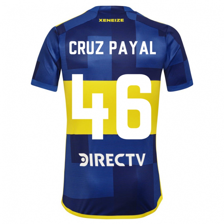 Børn Juan Cruz Payal #46 Blå Gul Hjemmebane Spillertrøjer 2024/25 Trøje T-Shirt