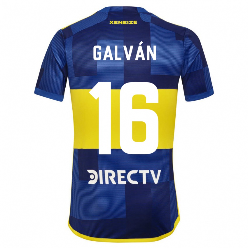 Børn Lucas Galván #16 Blå Gul Hjemmebane Spillertrøjer 2024/25 Trøje T-Shirt