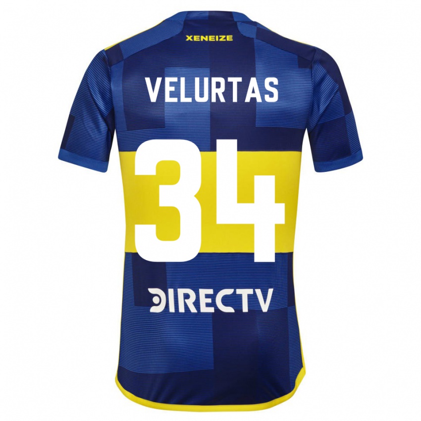 Børn Pedro Velurtas #34 Blå Gul Hjemmebane Spillertrøjer 2024/25 Trøje T-Shirt