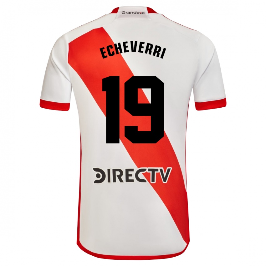 Børn Claudio Echeverri #19 Hvid Rød Hjemmebane Spillertrøjer 2024/25 Trøje T-Shirt