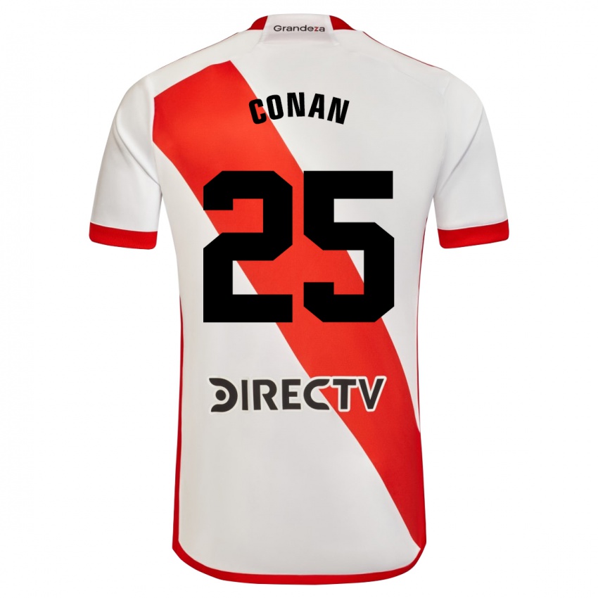 Børn Conan Ledesma #25 Hvid Rød Hjemmebane Spillertrøjer 2024/25 Trøje T-Shirt