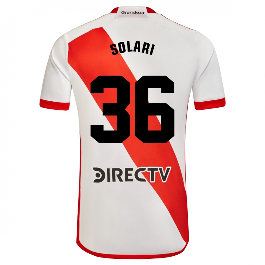 Børn Pablo Solari #36 Hvid Rød Hjemmebane Spillertrøjer 2024/25 Trøje T-Shirt