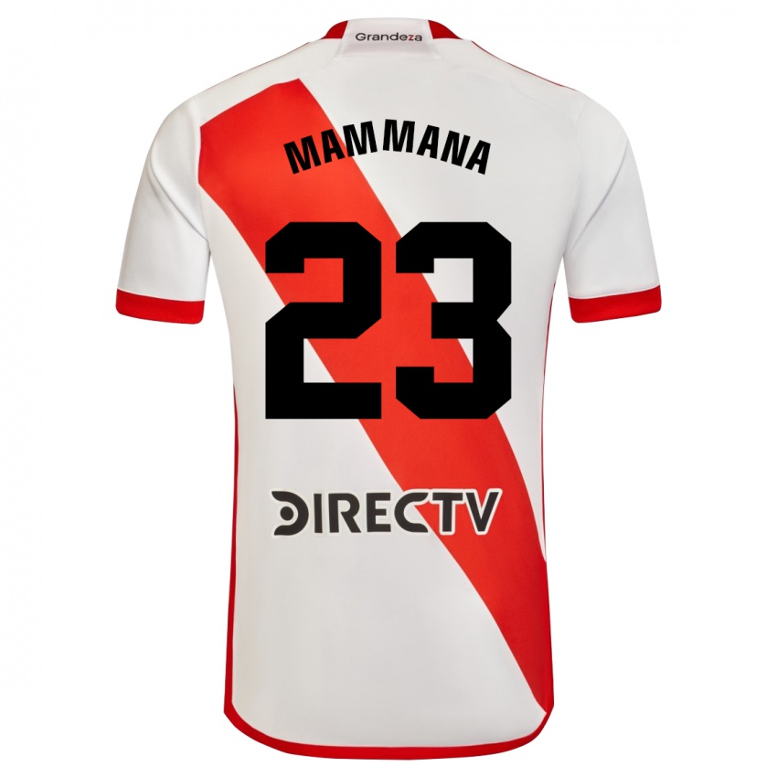 Børn Emanuel Mammana #23 Hvid Rød Hjemmebane Spillertrøjer 2024/25 Trøje T-Shirt