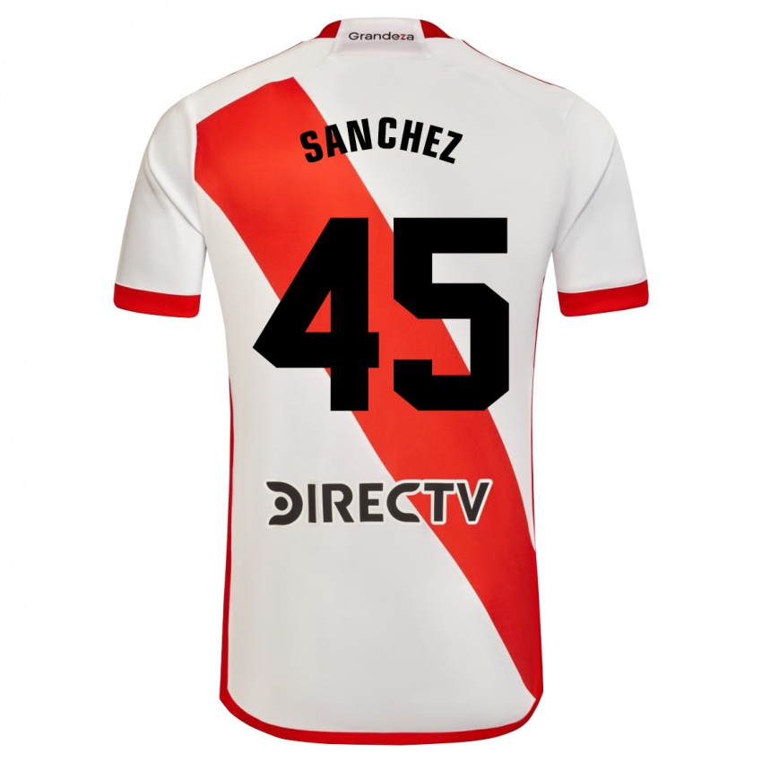 Børn Sebastián Sánchez #45 Hvid Rød Hjemmebane Spillertrøjer 2024/25 Trøje T-Shirt