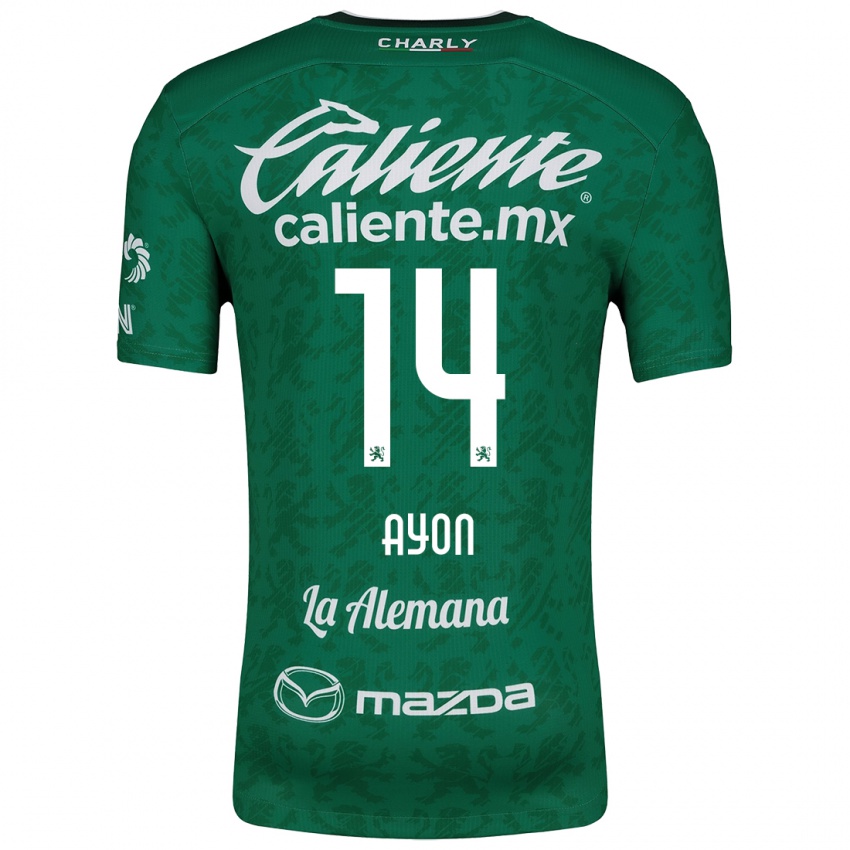 Børn Ettson Ayón #14 Grøn Hvid Hjemmebane Spillertrøjer 2024/25 Trøje T-Shirt