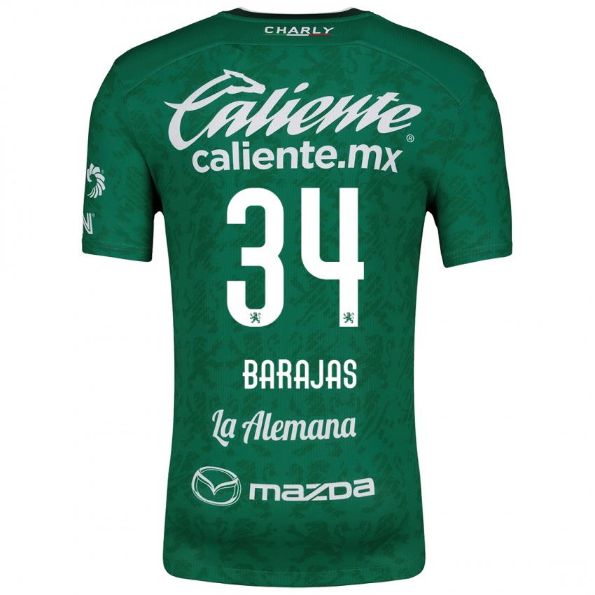 Børn Víctor Barajas #34 Grøn Hvid Hjemmebane Spillertrøjer 2024/25 Trøje T-Shirt