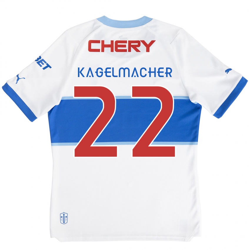 Børn Gary Kagelmacher #22 Hvid Blå Hjemmebane Spillertrøjer 2024/25 Trøje T-Shirt