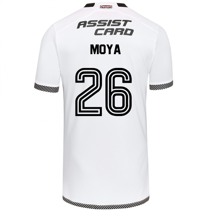 Børn Matías Moya #26 Hvid Sort Hjemmebane Spillertrøjer 2024/25 Trøje T-Shirt