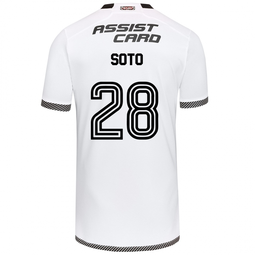 Børn Lucas Soto #28 Hvid Sort Hjemmebane Spillertrøjer 2024/25 Trøje T-Shirt