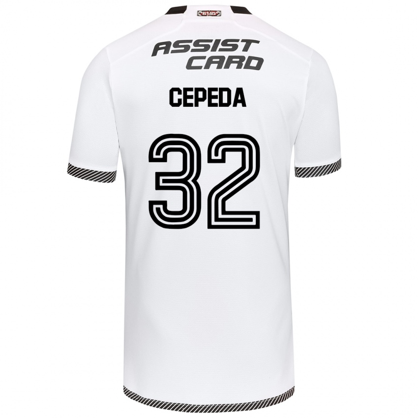 Børn Lucas Cepeda #32 Hvid Sort Hjemmebane Spillertrøjer 2024/25 Trøje T-Shirt