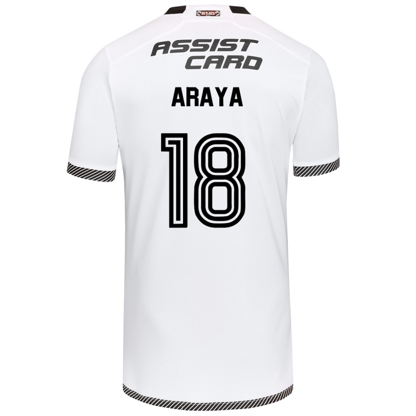 Børn Benjamín Araya #18 Hvid Sort Hjemmebane Spillertrøjer 2024/25 Trøje T-Shirt