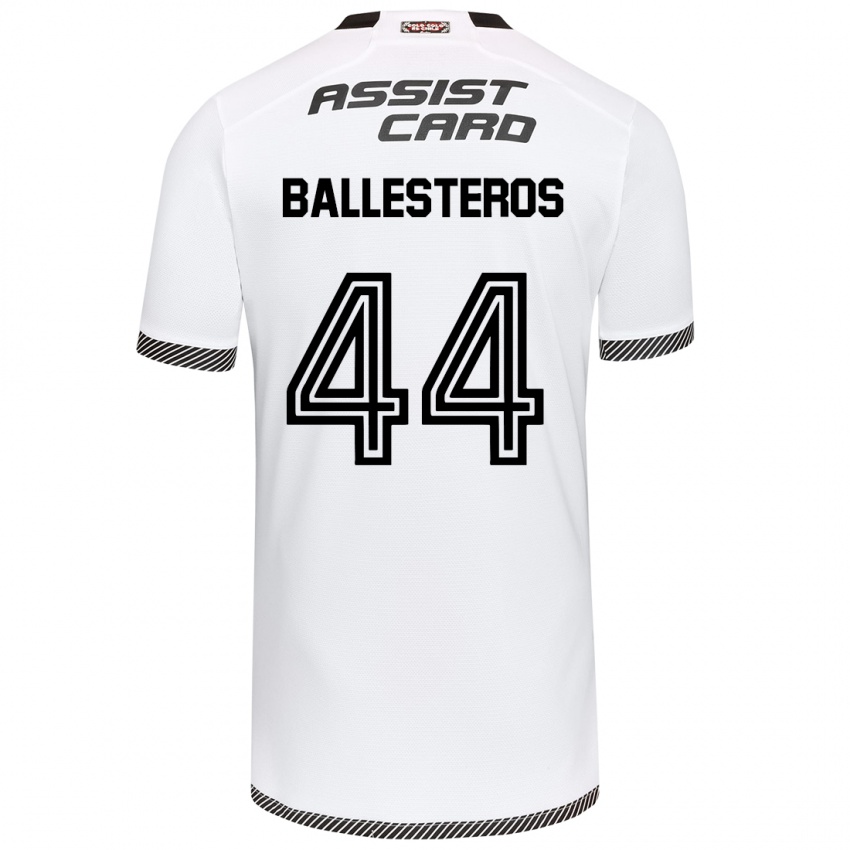 Børn Martín Ballesteros #44 Hvid Sort Hjemmebane Spillertrøjer 2024/25 Trøje T-Shirt