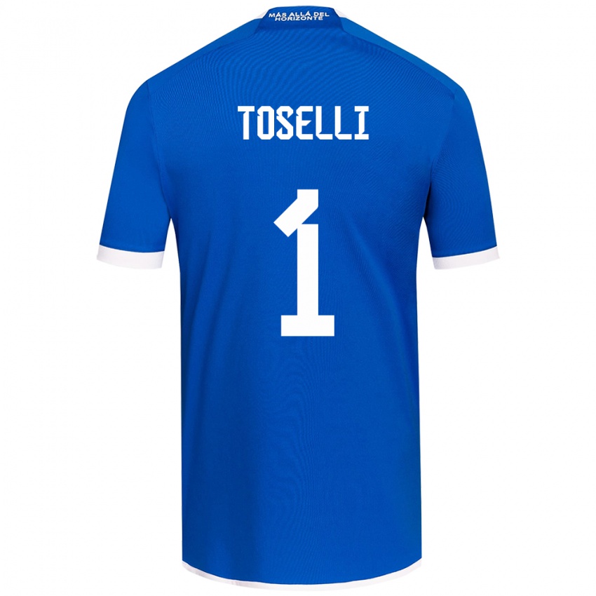 Børn Cristopher Toselli #1 Blå Hvid Hjemmebane Spillertrøjer 2024/25 Trøje T-Shirt