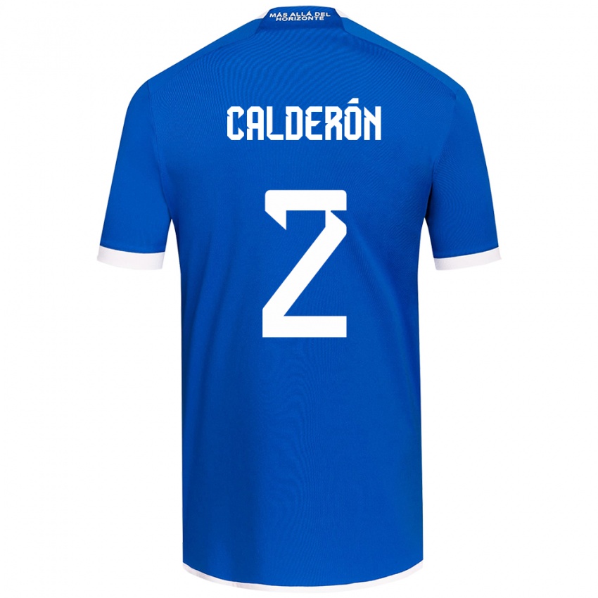 Børn Franco Calderón #2 Blå Hvid Hjemmebane Spillertrøjer 2024/25 Trøje T-Shirt