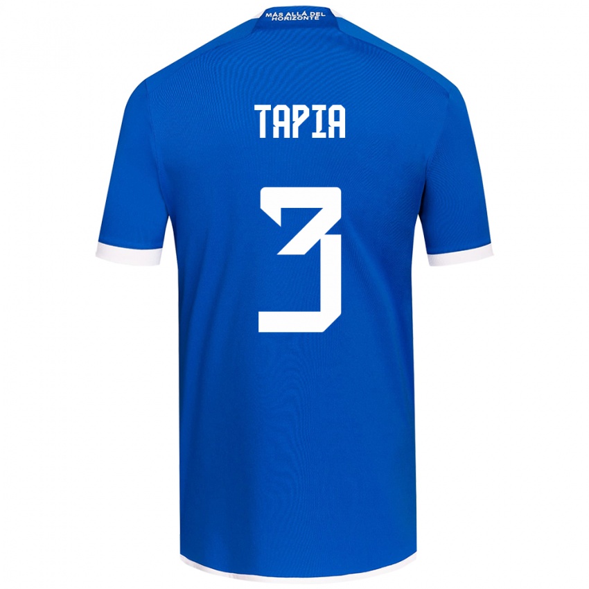 Børn Ignacio Tapia #3 Blå Hvid Hjemmebane Spillertrøjer 2024/25 Trøje T-Shirt