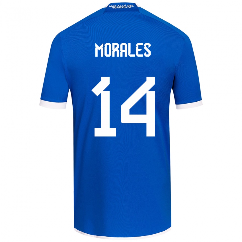 Børn Marcelo Morales #14 Blå Hvid Hjemmebane Spillertrøjer 2024/25 Trøje T-Shirt