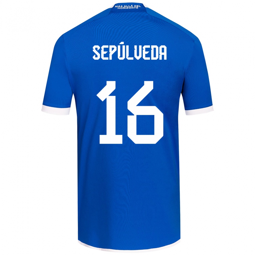 Børn Matías Sepúlveda #16 Blå Hvid Hjemmebane Spillertrøjer 2024/25 Trøje T-Shirt