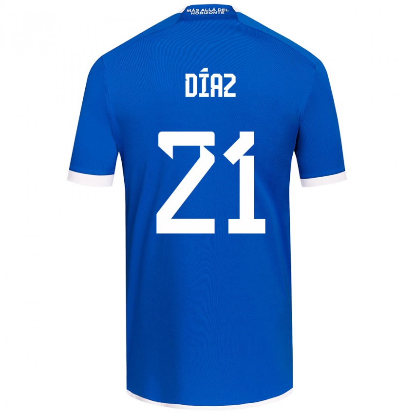 Børn Marcelo Díaz #21 Blå Hvid Hjemmebane Spillertrøjer 2024/25 Trøje T-Shirt