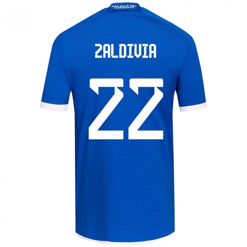 Børn Matías Zaldivia #22 Blå Hvid Hjemmebane Spillertrøjer 2024/25 Trøje T-Shirt