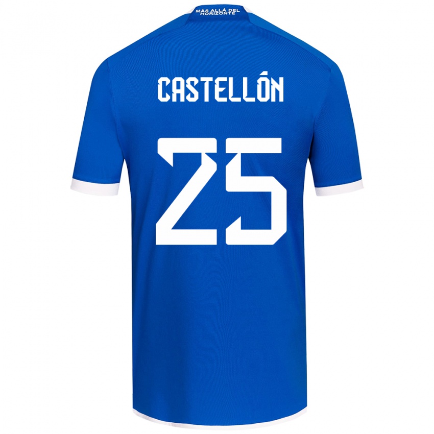 Børn Gabriel Castellón #25 Blå Hvid Hjemmebane Spillertrøjer 2024/25 Trøje T-Shirt