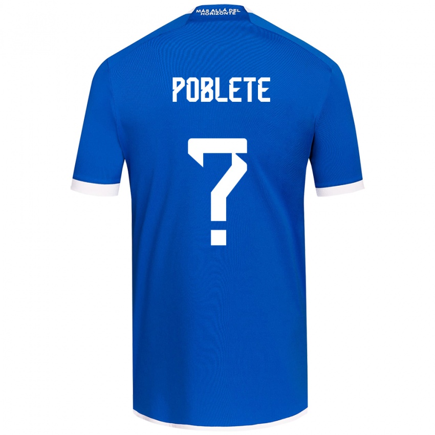 Børn José Poblete #0 Blå Hvid Hjemmebane Spillertrøjer 2024/25 Trøje T-Shirt