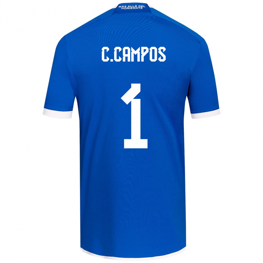 Børn Cristóbal Campos #1 Blå Hvid Hjemmebane Spillertrøjer 2024/25 Trøje T-Shirt