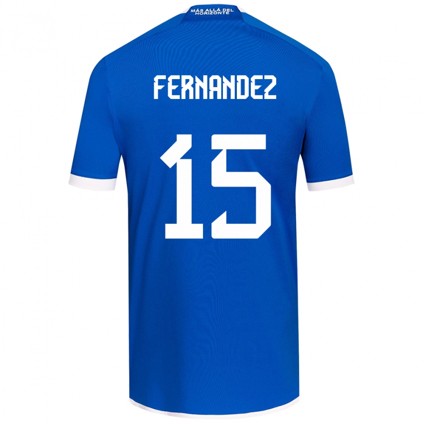 Børn Vicente Fernández #15 Blå Hvid Hjemmebane Spillertrøjer 2024/25 Trøje T-Shirt