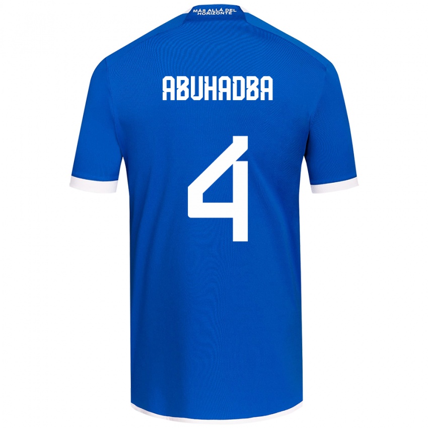 Børn Zacarías Abuhadba #4 Blå Hvid Hjemmebane Spillertrøjer 2024/25 Trøje T-Shirt