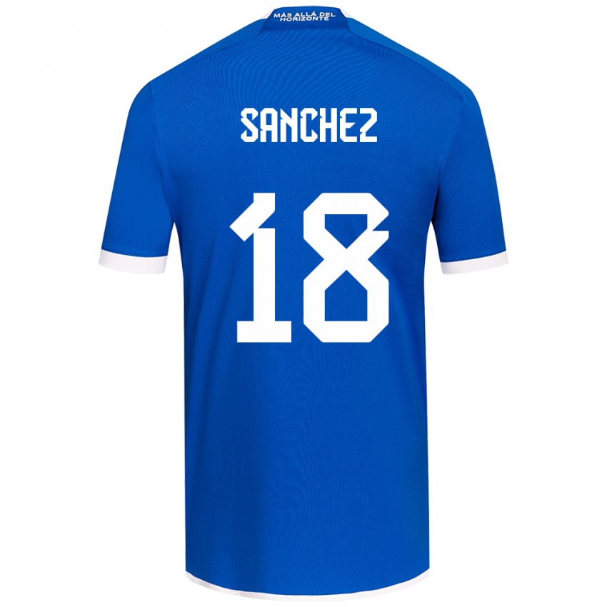 Børn Bárbara Sánchez #18 Blå Hvid Hjemmebane Spillertrøjer 2024/25 Trøje T-Shirt