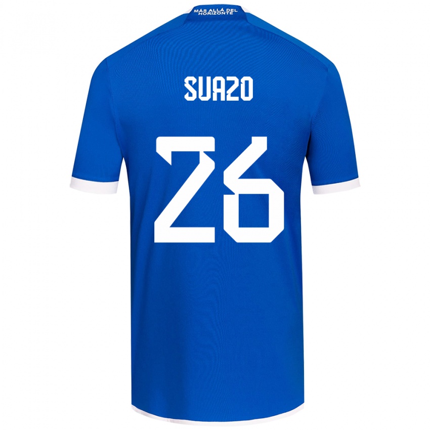 Børn Gretzel Suazo #26 Blå Hvid Hjemmebane Spillertrøjer 2024/25 Trøje T-Shirt