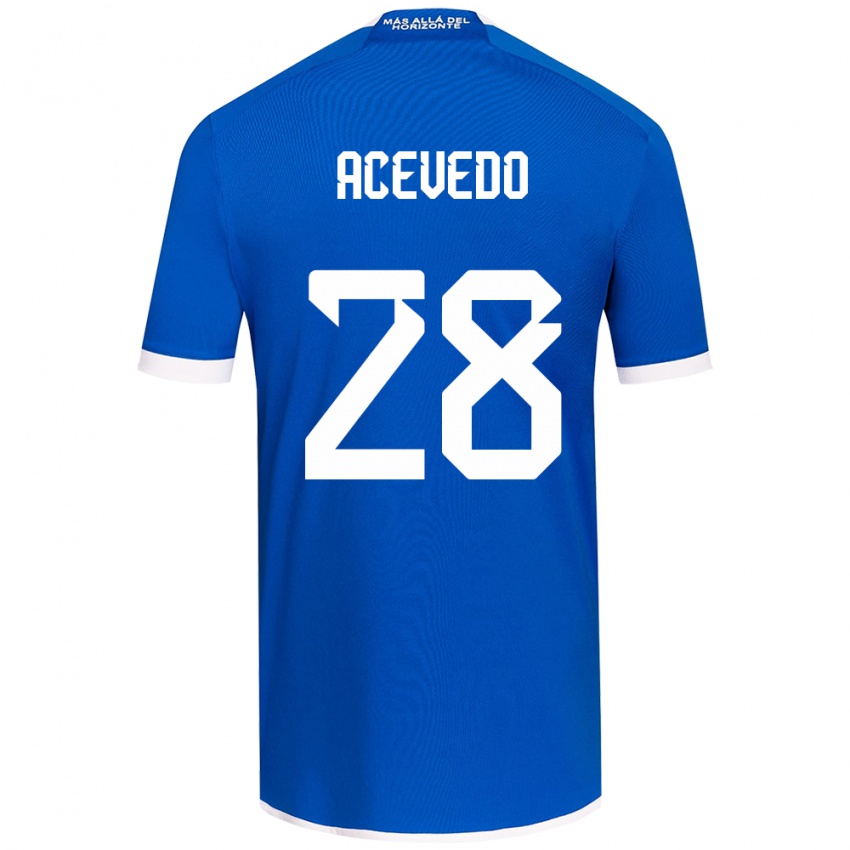 Børn Florencia Acevedo #28 Blå Hvid Hjemmebane Spillertrøjer 2024/25 Trøje T-Shirt