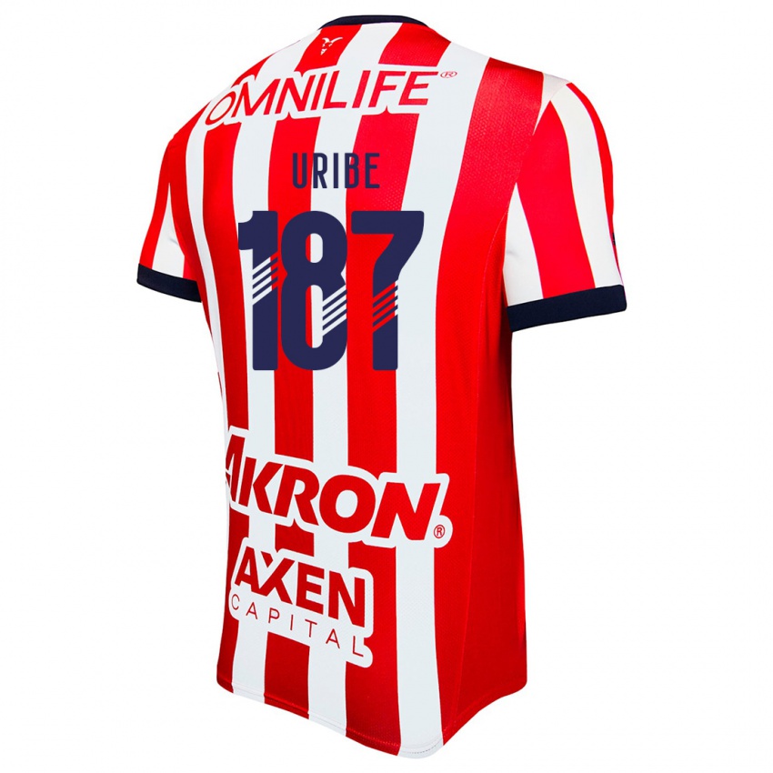 Børn Juan Uribe #187 Rød Hvid Blå Hjemmebane Spillertrøjer 2024/25 Trøje T-Shirt