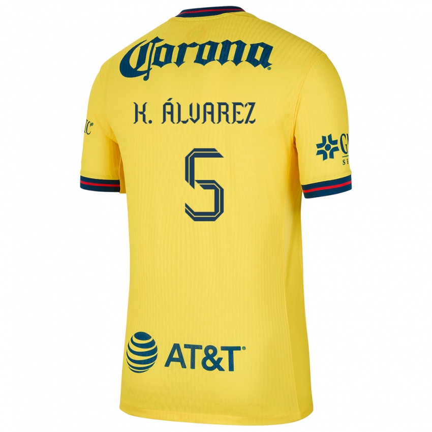 Børn Kevin Álvarez #5 Gul Blå Hjemmebane Spillertrøjer 2024/25 Trøje T-Shirt