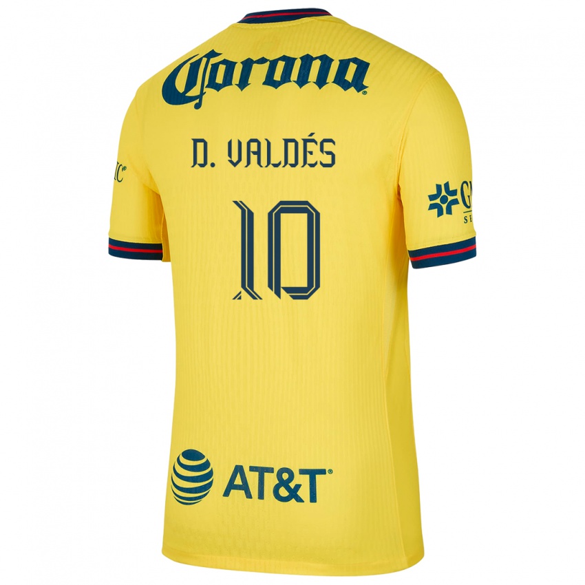 Børn Diego Valdés #10 Gul Blå Hjemmebane Spillertrøjer 2024/25 Trøje T-Shirt